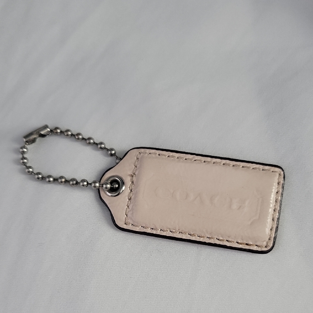 Coach Pink Leather Keychain